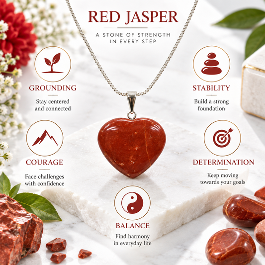 Red Jasper Crystal Pencil Pendant Necklace for Men & Women | Natural Red Jasper Gemstone Pendant | Polished Healing Crystal Jewelry | Adjustable Necklace for Everyday Wear, Meditation & Gifting