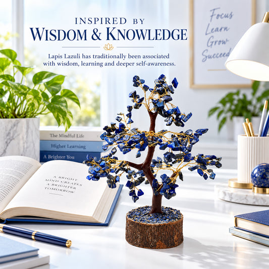 Lapis Lazuli Stone Tree 300 Beads Natural Healing Crystal Gemstone Home & Office Decor BY REBUY