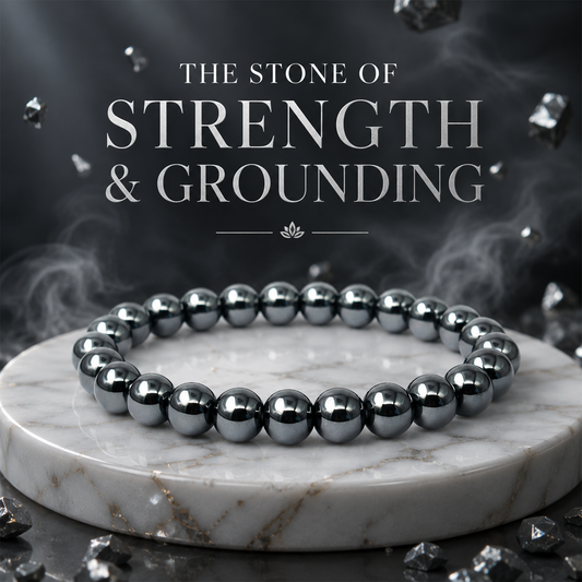 Hematite Bracelet 8mm Beads | Genuine Black Grey Hematite Stone Bracelet for Men & Women | Grounding, Focus, Strength & Protection | Crystal Healing & Spiritual Wellness Jewelry