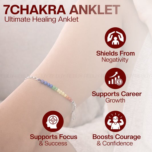 Natural Raw 7 Chakra Anklet for Women