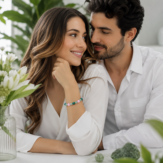 Opening to Love Bracelet for Women & Men | Premium Natural Gemstone Bead Bracelet for Love, Compassion, Emotional Balance & Positive Energy | Elegant Spiritual Jewelry Gift