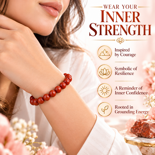 Red Jasper Bracelet Original Certified Stone for Men and Women.