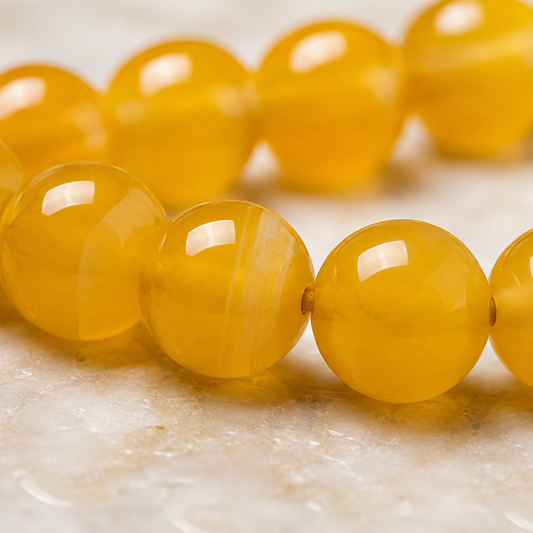 Yellow Agate Stone Japa Mala Crystal Healing 6mm Gemstone 108+1 Beads for Men & Women BY REBUY