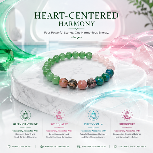 Heart Chakra Bracelet for Love, Emotional Balance & Inner Harmony | Natural Green & Pink Crystal Beads | Anahata Healing & Meditation Bracelet for Women & Men