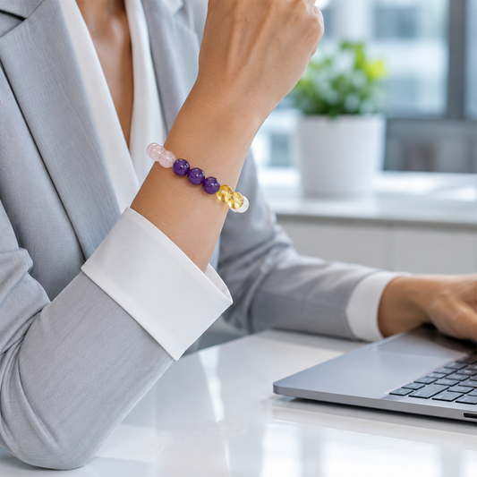 Overall Health & Wellness Bracelet for Men & Women | Natural Gemstone Beaded Bracelet for Positive Energy, Balance, Vitality & Everyday Well-Being | Stylish Healing Crystal Jewelry