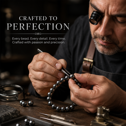 Hematite Bracelet 8mm Beads | Genuine Black Grey Hematite Stone Bracelet for Men & Women | Grounding, Focus, Strength & Protection | Crystal Healing & Spiritual Wellness Jewelry