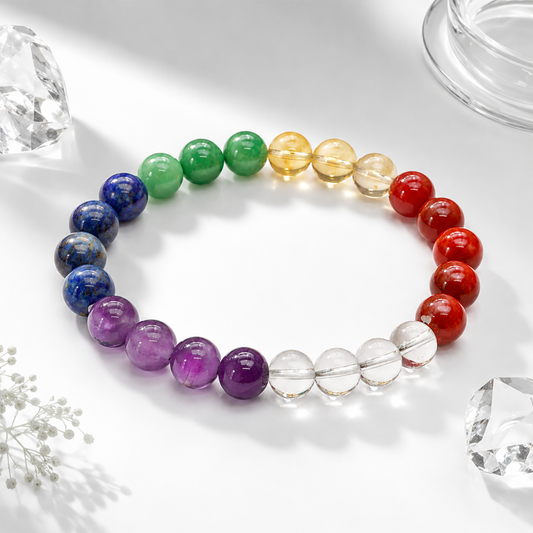 7 Chakra Healing Bracelet for Men & Women | Natural Multicolor Chakra Stone Beads | Energy Balance, Meditation, Spiritual Wellness & Positive Vibes Bracelet