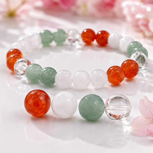 PCOS Wellness Bracelet for Women | Natural Crystal Beaded Bracelet for Hormonal Balance, Emotional Wellness & Positive Energy | Stylish Healing Crystal Bracelet