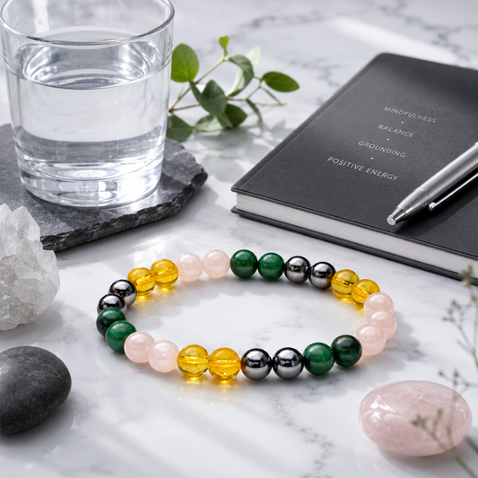 Kidney Stone Wellness Bracelet for Men & Women | Natural Healing Crystal Beads | Meditation, Mindfulness & Positive Energy Bracelet | Stretchable Beaded Crystal Jewelry