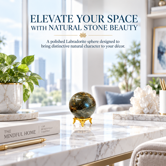 Labradorite Sphere Ball Stone 50mm Natural Healing Gemstone BY REBUY