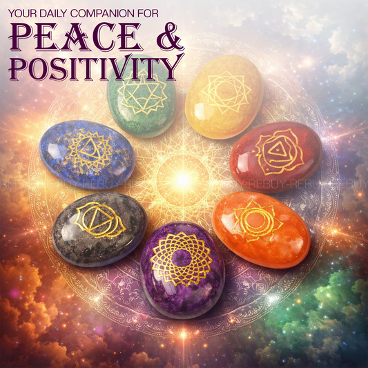 7 Chakra Palm Oval Shape Stone. Natural Healing Reiki Crystal Gemstone