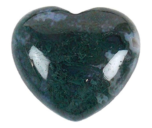 Moss Agate Stone Heart Shape Stone Raw Rough Gemstone Natueral Healing Crystal BY REBUY
