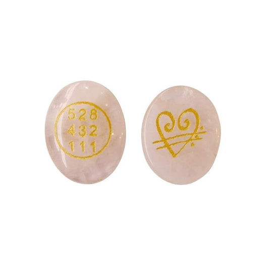 Rose Quartz Stone Switch Word & Love Zibu Symbol Natural Oval Shape Gemstone BY REBUY