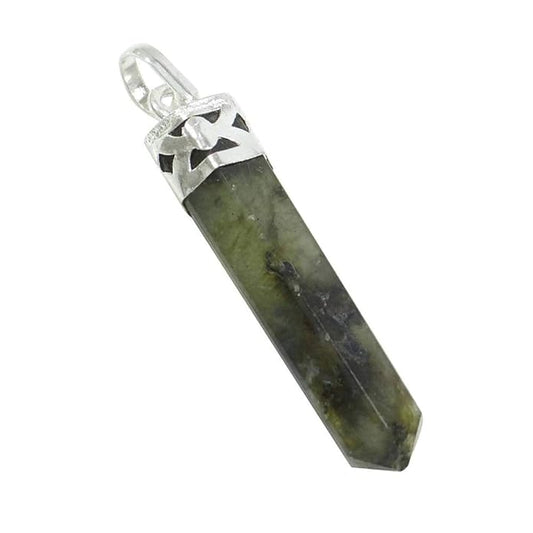 Labradorite Stone Pencil Pendant For Unisex (25-35 mm) Natural Healing Gemstone BY REBUY