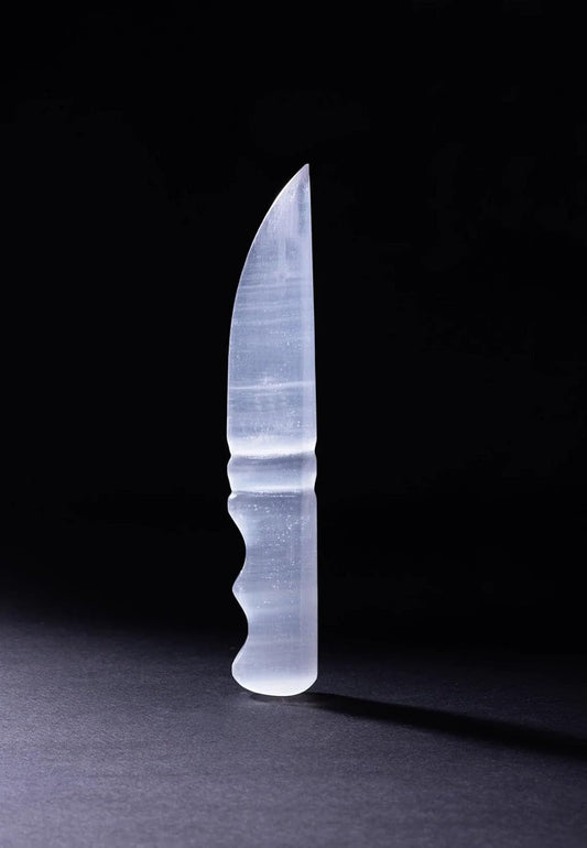 White Selenite Crystal Knife 6 inch Charging Wand for Meditation Reiki Energy Healing Chakra REBUY