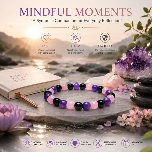 Alzheimer Bracelet for Men & Women, Natural Healing Crystal Bead Bracelet for Mindfulness & Meditation, Stylish Wellness Jewelry Gift
