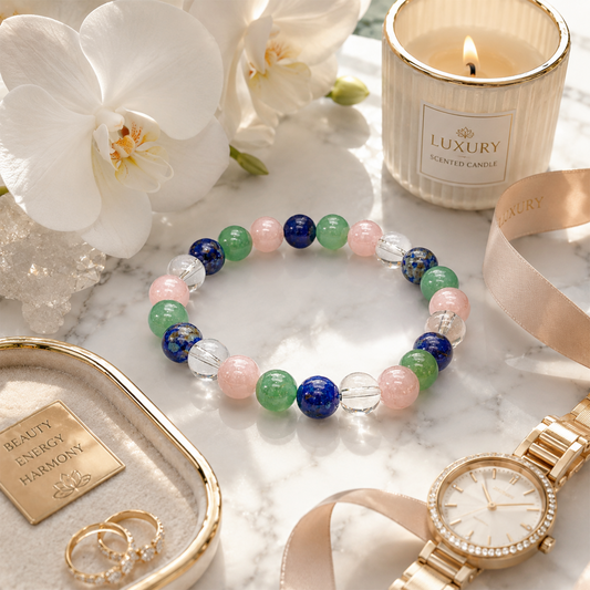 Harmony of Hearts – Premium Relationship Gemstone Bracelet