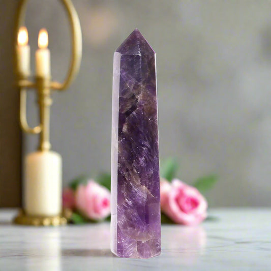 Amethyst Stone Wands Natueral Healing Gemtstone For Positive Energy 50-60mm/2 INCH BY REBUY