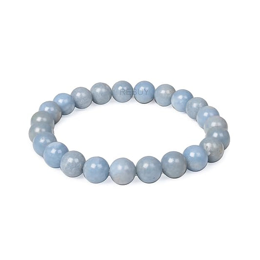Angelite Stone Bracelet for Men & Women 8mm Natural Healing Gemstone BY REBUY
