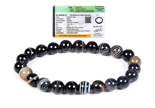 Original & Certified 8mm Sulemani Hakik Stone Bracelet for Men & Women By REBUY