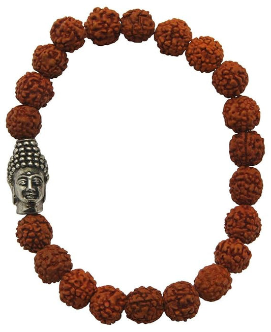 REBUY 5 Mukhi Rudraksha with Buddha Lab Certified Bracelet BUY REBUY