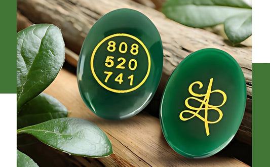 Green Jade Crystal Stone Money Switch Word & Zibu Symbol for Money Attract & Good Luck Oval Shape Gemstone BY REBUY
