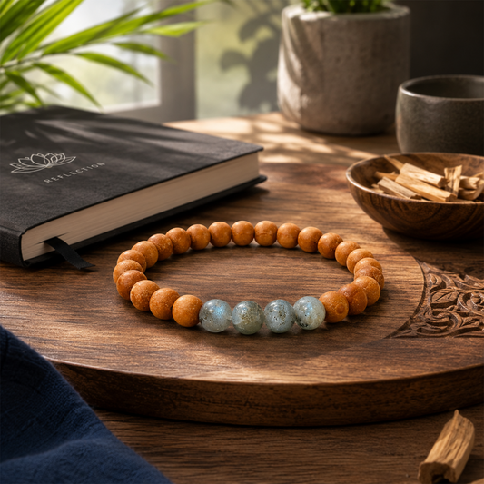 Meditation & Intuition Bracelet for Men & Women – Natural Beaded Spiritual Bracelet for Mindfulness, Inner Peace, Focus & Personal Growth – Stretchable Everyday Wear