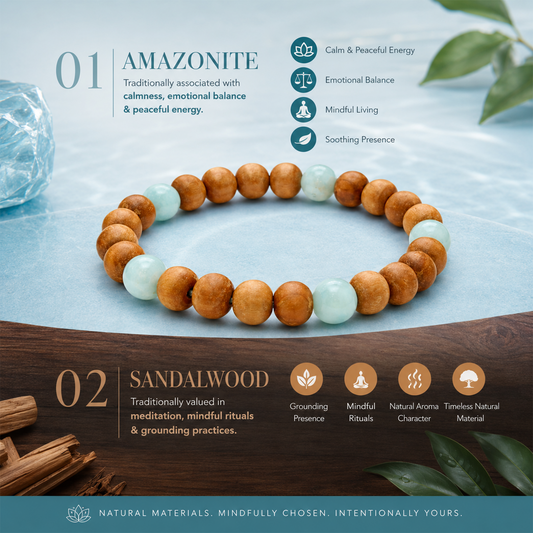 Stress Relief Bracelet for Men & Women | Natural Beaded Calm & Relaxation Bracelet | Mindfulness, Positive Energy & Emotional Balance | Stylish Everyday Healing Jewelry