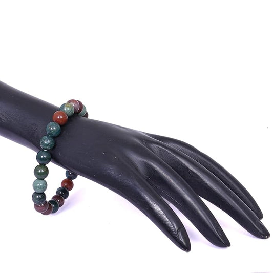 Bloodstone Lab Certificate Gemstone 8mm Bracelet Natural Healing Crystal Beaded Stone for Men & Women BY REBUY