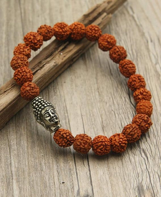 REBUY 5 Mukhi Rudraksha with Buddha Lab Certified Bracelet BUY REBUY