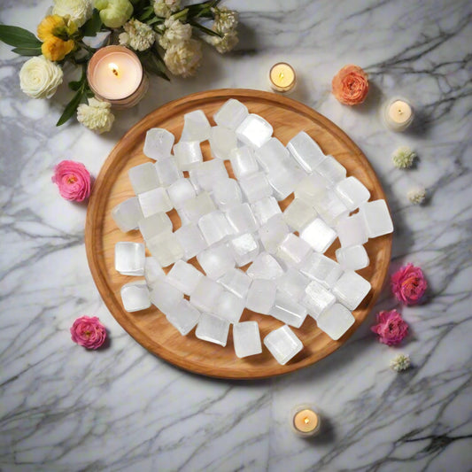 Selenite Stone Tumbles Natural Healing Crystal Gemstone 100 Grams By REBUY