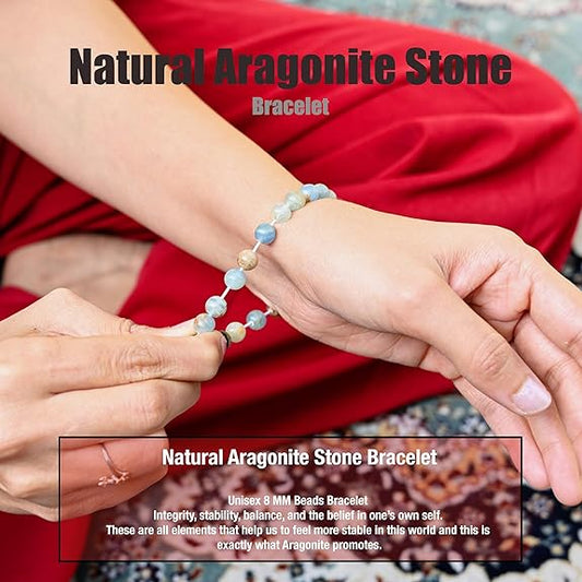 Blue Aragonite Stone Bracelet for Men & Women 8MM BY REBUY