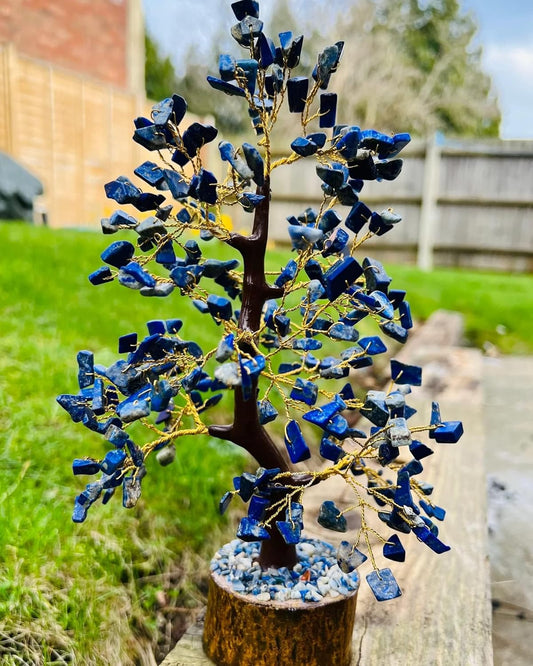 Lapis Lazuli Stone Tree 300 Beads Natural Healing Crystal Gemstone Home & Office Decor BY REBUY