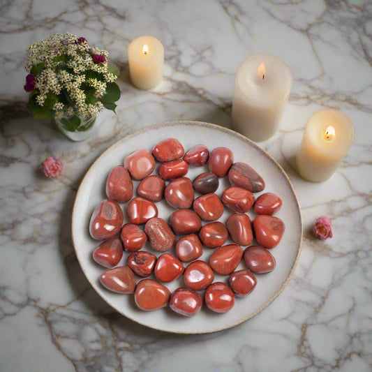 Red Jasper Stone Tumbles Natural Crystal Healing Gemstone Weight 100 Grams By REBUY