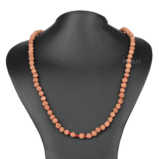 5 Mukhi Rudraksha Mala Lab Certified for Men & Women 4mm, 108 Beads BY REBUY