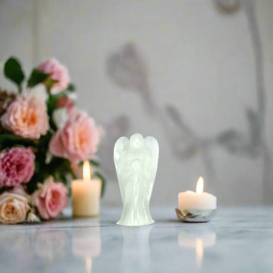 2 Inch  Selenite Lucky Angel for Reiki Crystal Healing  Stone BY REBUY
