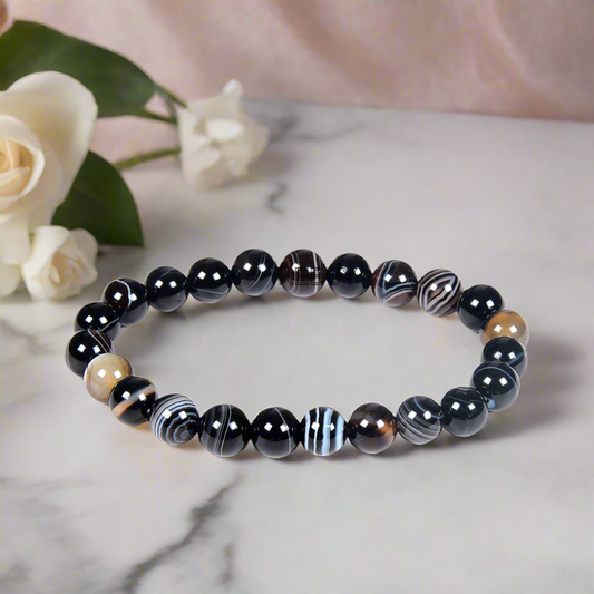 Original & Certified 8mm Sulemani Hakik Stone Bracelet for Men & Women By REBUY
