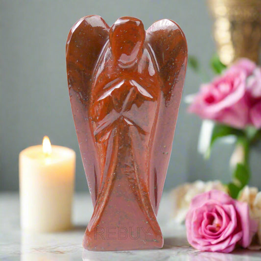 2 Inch Red Jasper Stone Angel Natural Healingt Gemstone By REBUY