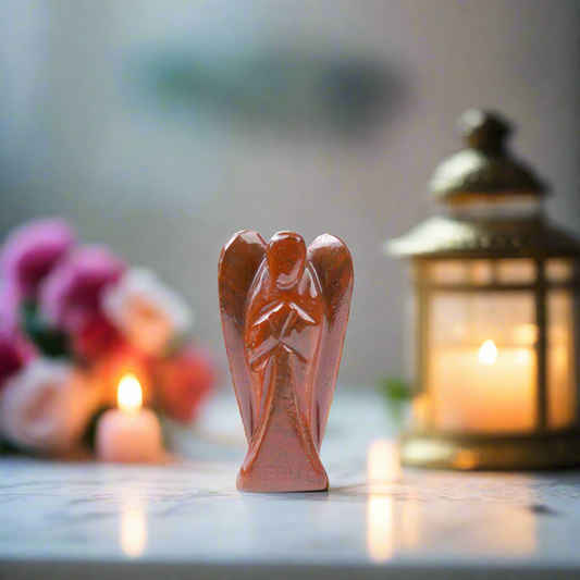 2 Inch Red Jasper Stone Angel Natural Healingt Gemstone By REBUY