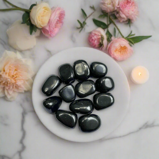 Shungite Tumble Stone Natural Gemstone for Reiki, Feng Shui, Vastu Set of 2 Pieces BY REBUY