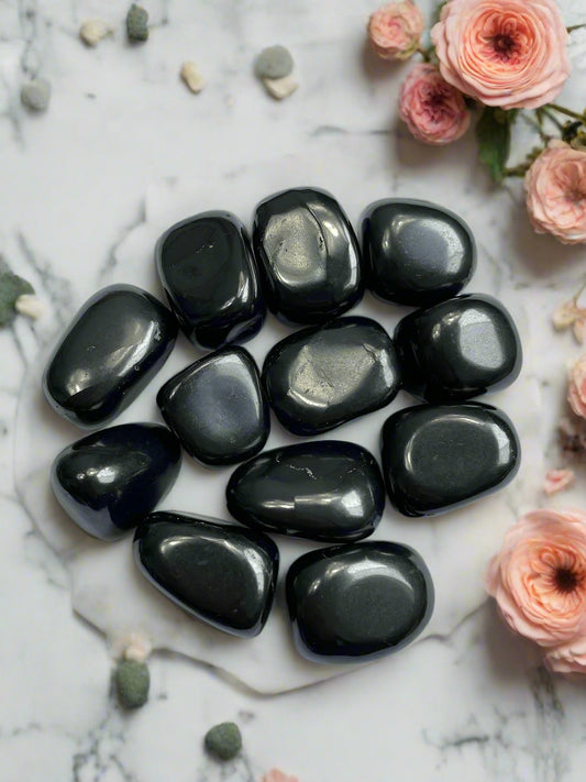 Shungite Tumble Stone Natural Gemstone for Reiki, Feng Shui, Vastu Set of 2 Pieces BY REBUY